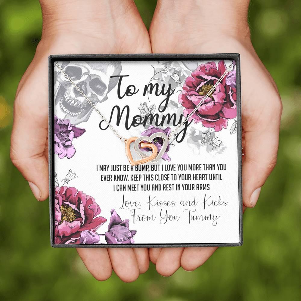 To My Mommy Interlocking Hearts with Mahogany Style Luxury Box & POD Message Card - Wonder Skull