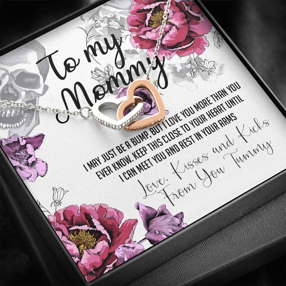 To My Mommy Interlocking Hearts with Mahogany Style Luxury Box & POD Message Card - Wonder Skull