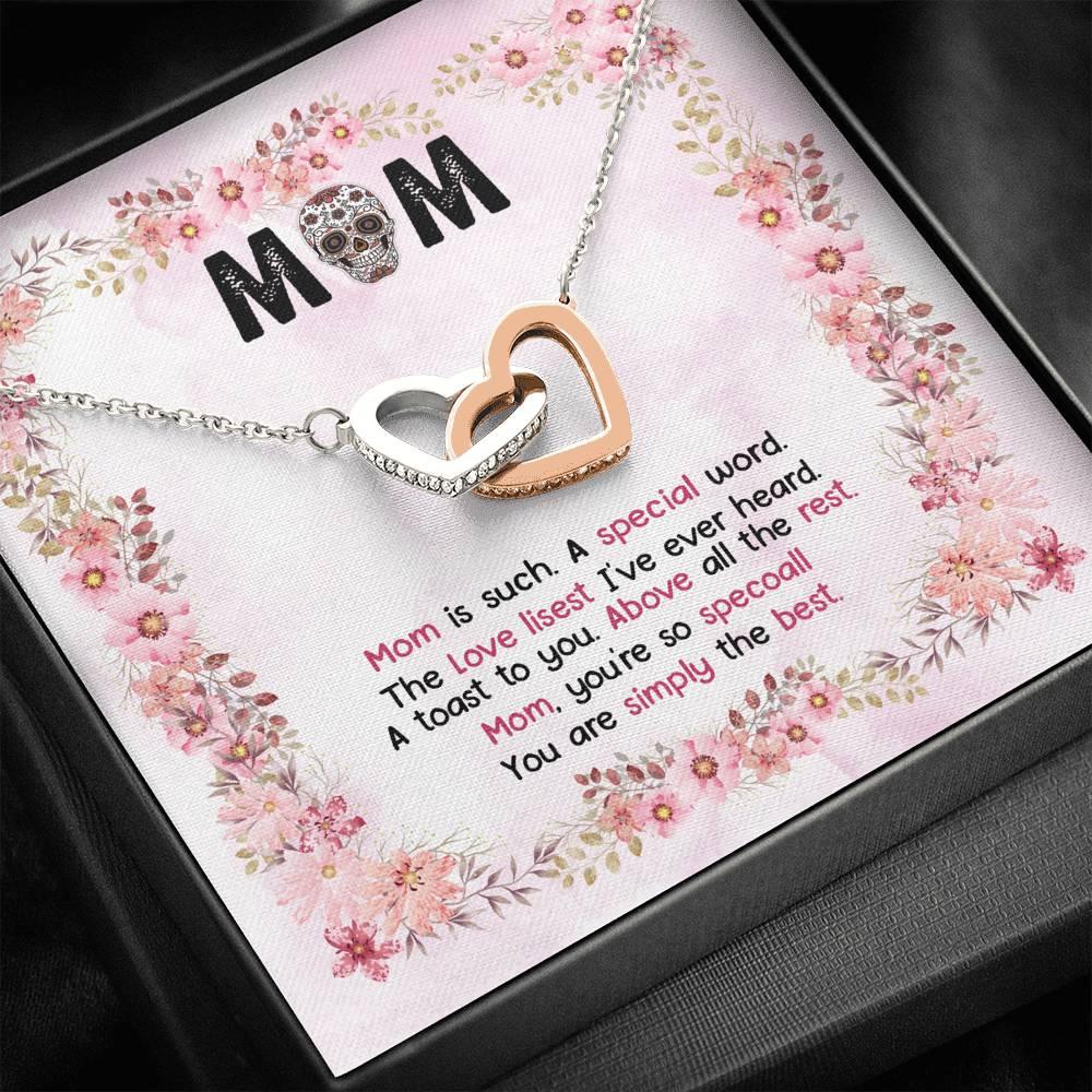 Mom You Are Simply The Best Interlocking Hearts Necklace - Wonder Skull