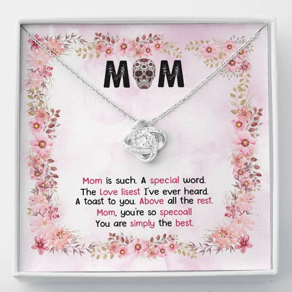 Mom You Are Simply The Best Love Knot Necklace - Wonder Skull