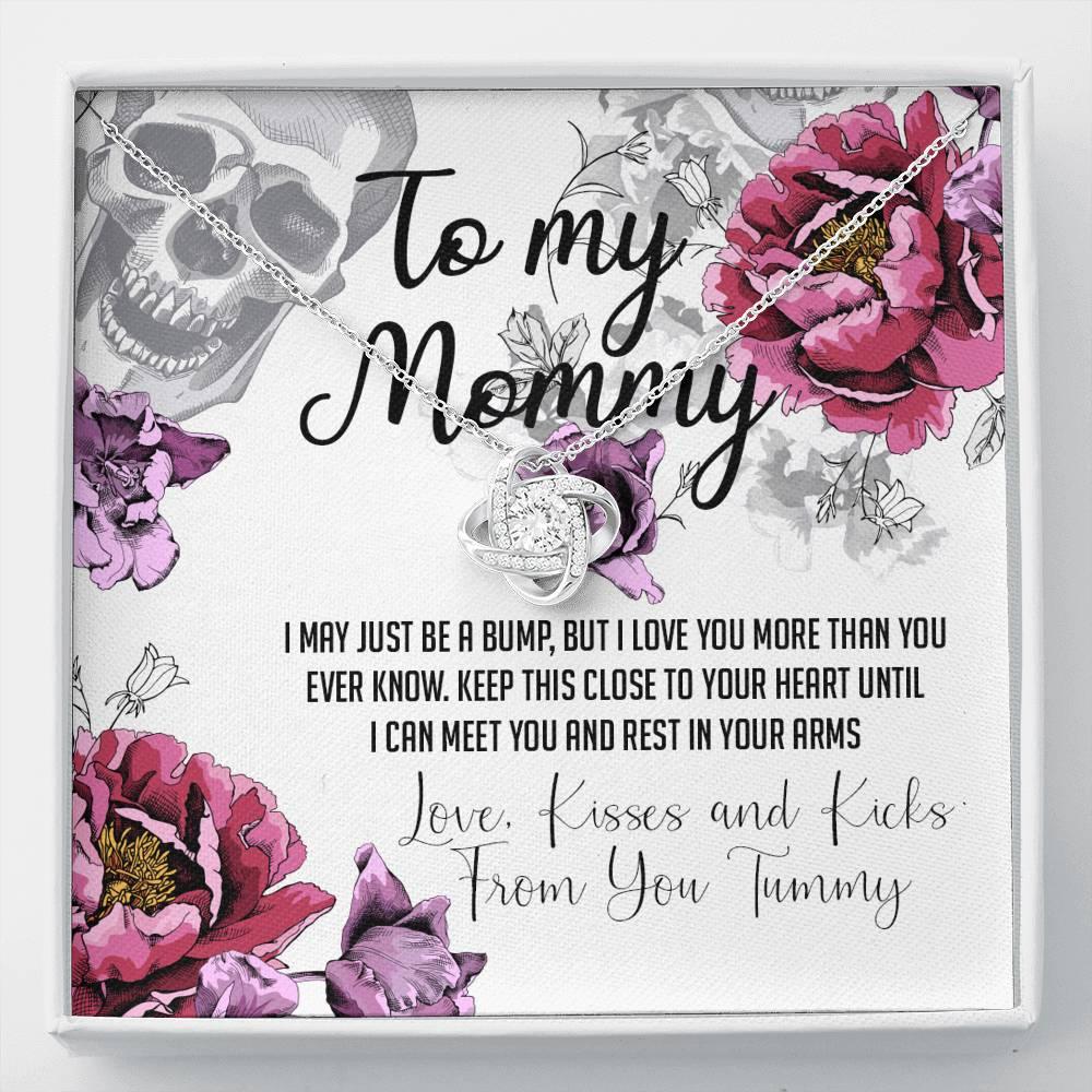 To My Mommy Love Knot with Mahogany Style Luxury Box & POD Message Card - Wonder Skull