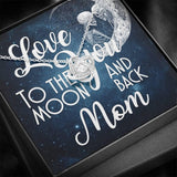 Love You To The Moon And Back Mom Love Knot with Mahogany Style Luxury Box & POD Message Card - Wonder Skull