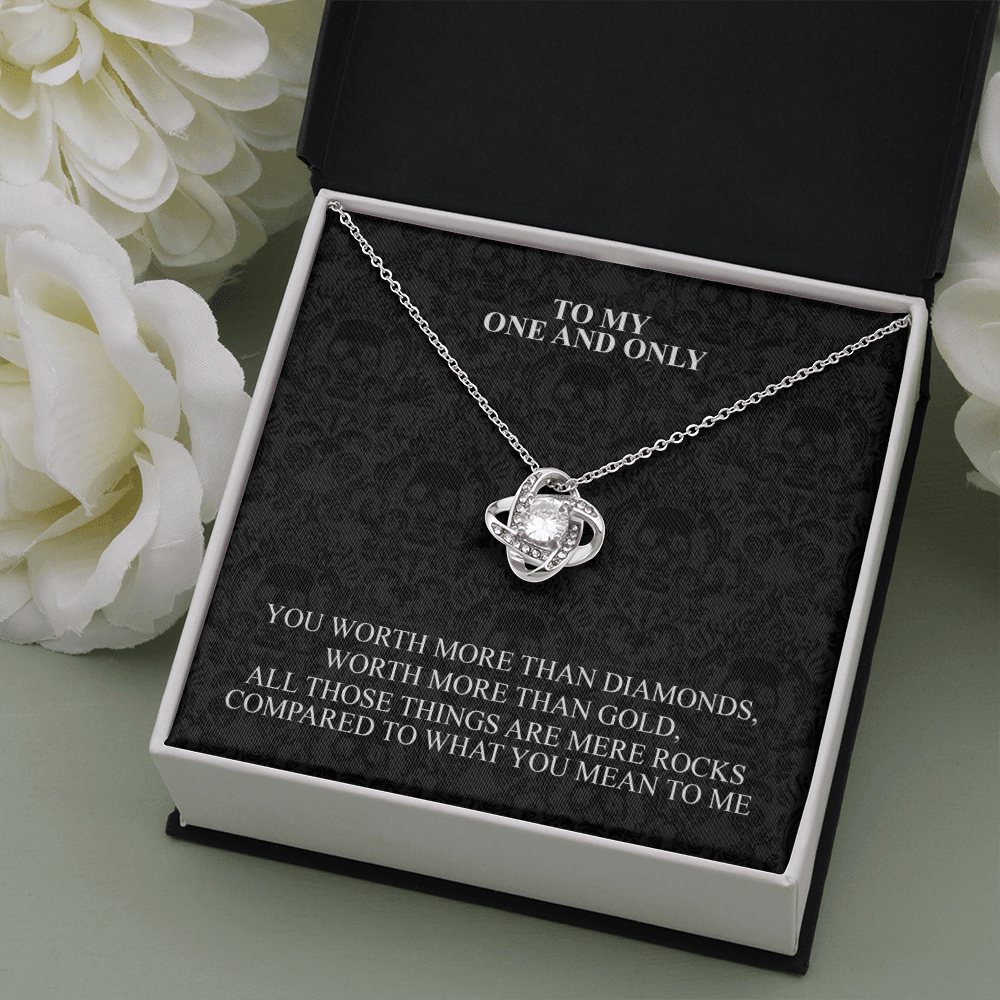 You Worth More Than Diamonds - Love Knot Necklace - Wonder Skull