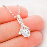 To My Wife Alluring Beauty Necklace with Mahogany Style Luxury Box & POD Message Card - Wonder Skull