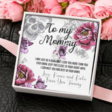 To My Mommy Alluring Beauty Necklace with Mahogany Style Luxury Box & POD Message Card - Wonder Skull