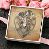 To My Wife Alluring Beauty Necklace with Mahogany Style Luxury Box & POD Message Card - Wonder Skull