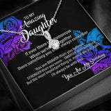 To My Amazing Daughter Alluring Beauty Necklace with Mahogany Style Luxury Box & POD Message Card - Wonder Skull