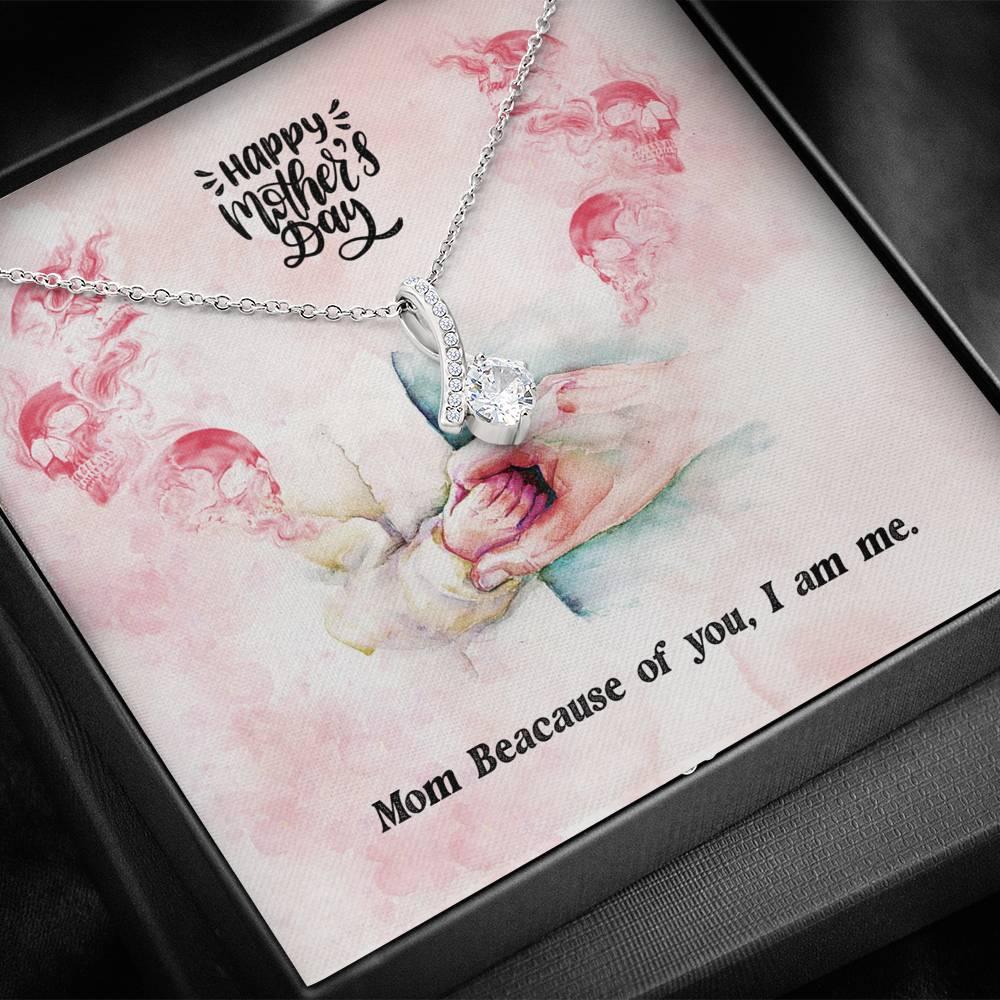 Happy Mother Day 1 Skull Water Color Alluring Beauty Necklace - Wonder Skull