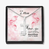 Mom Thanks For Your Sacrifices Artisan Crafted Cross Necklace - Wonder Skull