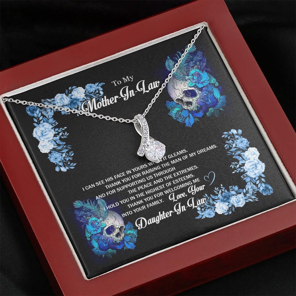 Skull Rose Ocean Blue Alluring Beauty Necklace - Wonder Skull