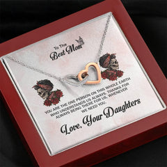 To The Best Mom Love Interlocking Hearts Necklace - Wonder Skull