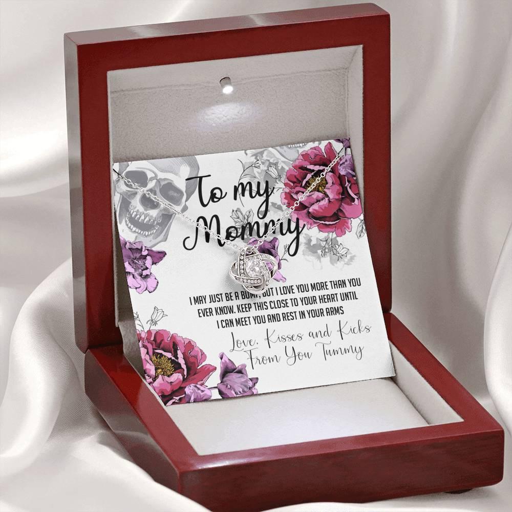 To My Mommy Love Knot with Mahogany Style Luxury Box & POD Message Card - Wonder Skull