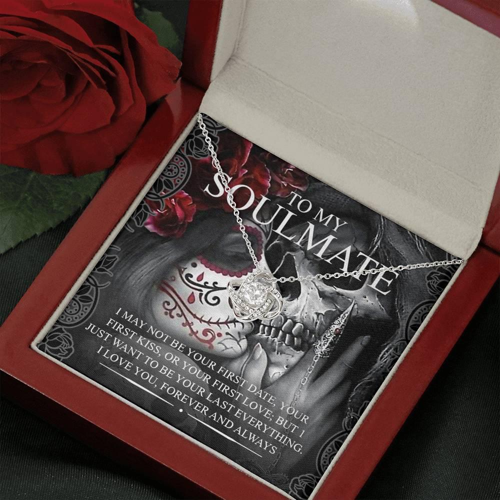 To My Soulmate Love Knot with Mahogany Style Luxury Box & POD Message Card - Wonder Skull