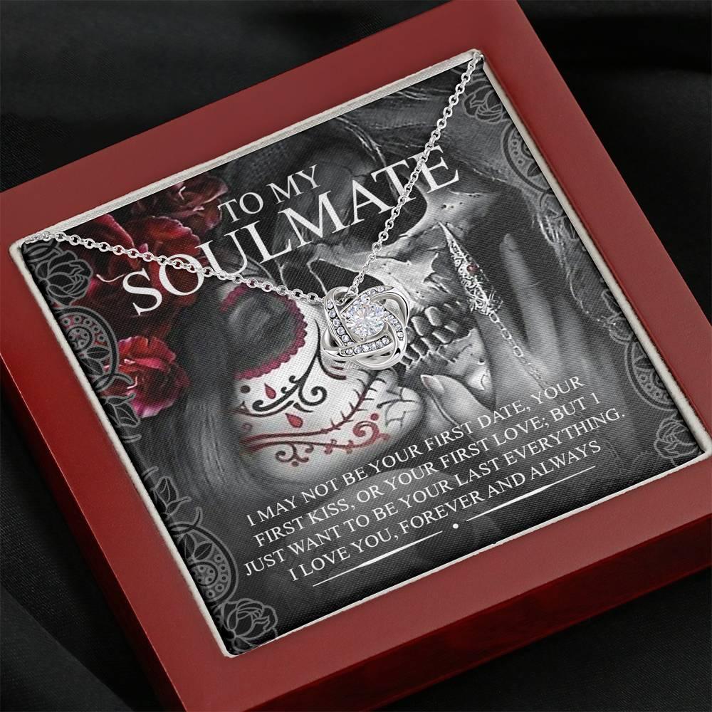 To My Soulmate Love Knot with Mahogany Style Luxury Box & POD Message Card - Wonder Skull