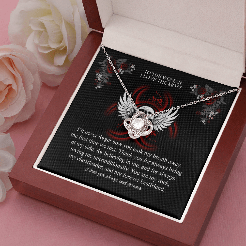 To The Woman I Love The Most - Love Knot Necklace - Wonder Skull