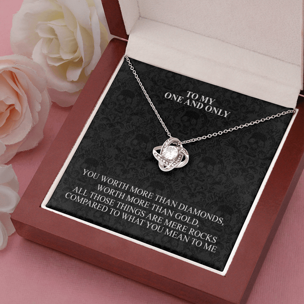 You Worth More Than Diamonds - Love Knot Necklace - Wonder Skull