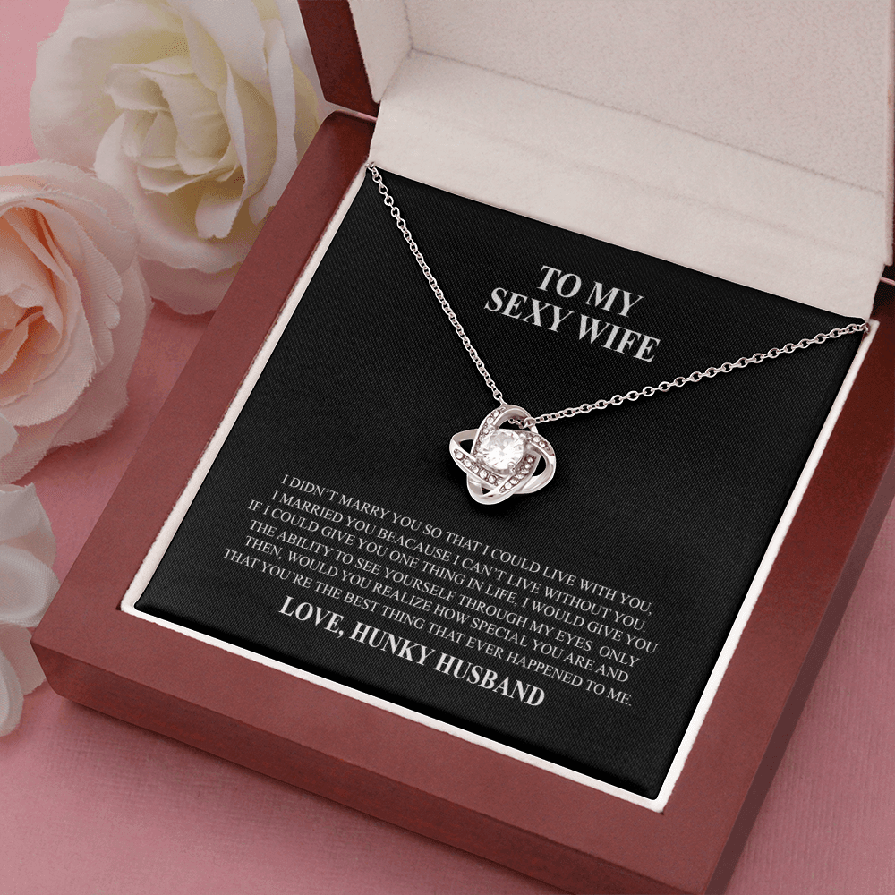 To My Sexy Wife - Love Knot Necklace - Wonder Skull