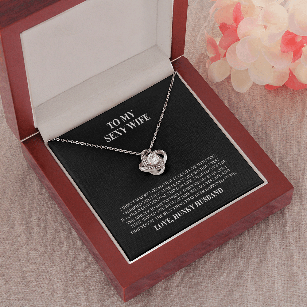 To My Sexy Wife - Love Knot Necklace - Wonder Skull