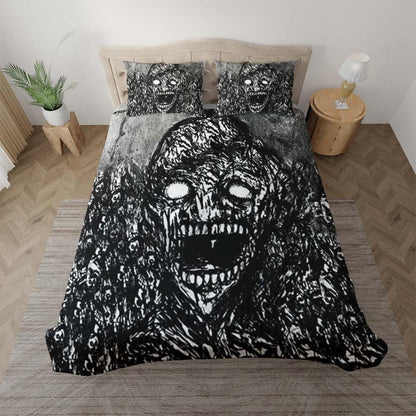 Dark Creepy Skull Duvet Cover Set - Wonder Skull