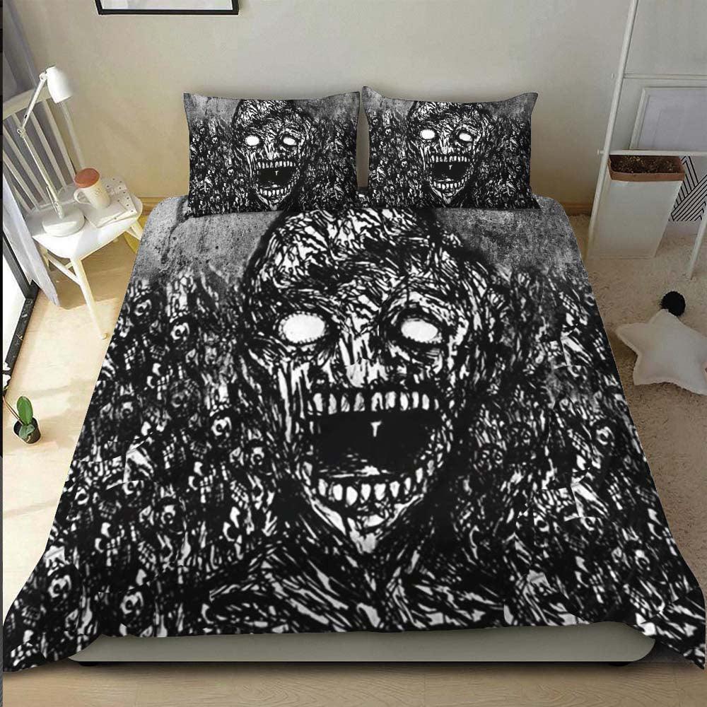 Dark Creepy Skull Duvet Cover Set - Wonder Skull