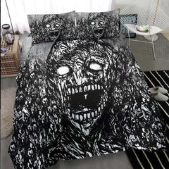 Dark Creepy Skull Duvet Cover Set - Wonder Skull