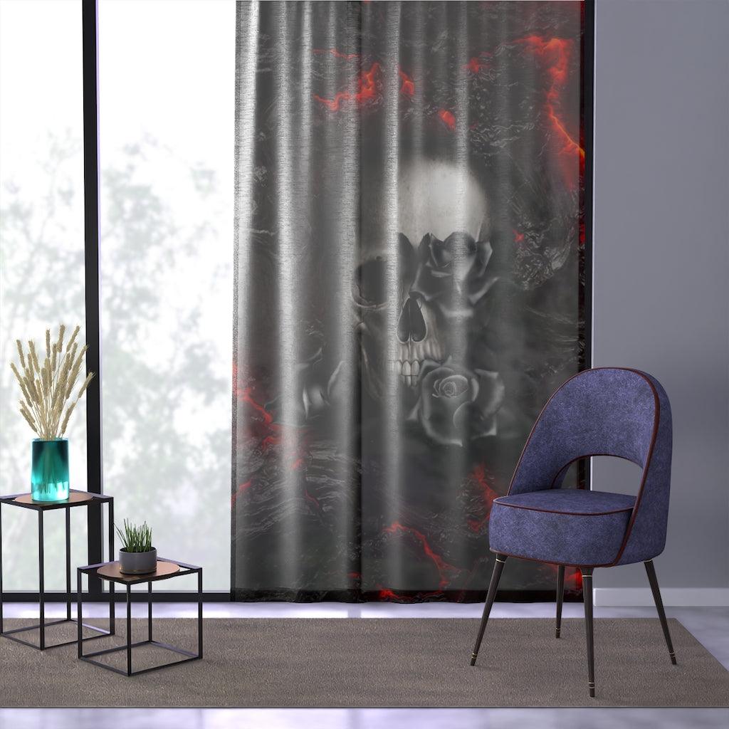 Skull Lava Window Curtain - Wonder Skull