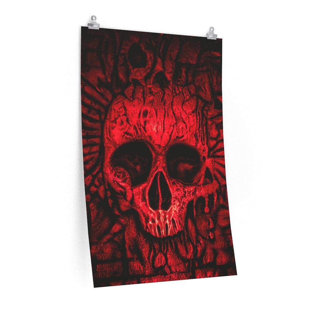 Crimson Skull Art Premium Matte Vertical Posters - Wonder Skull
