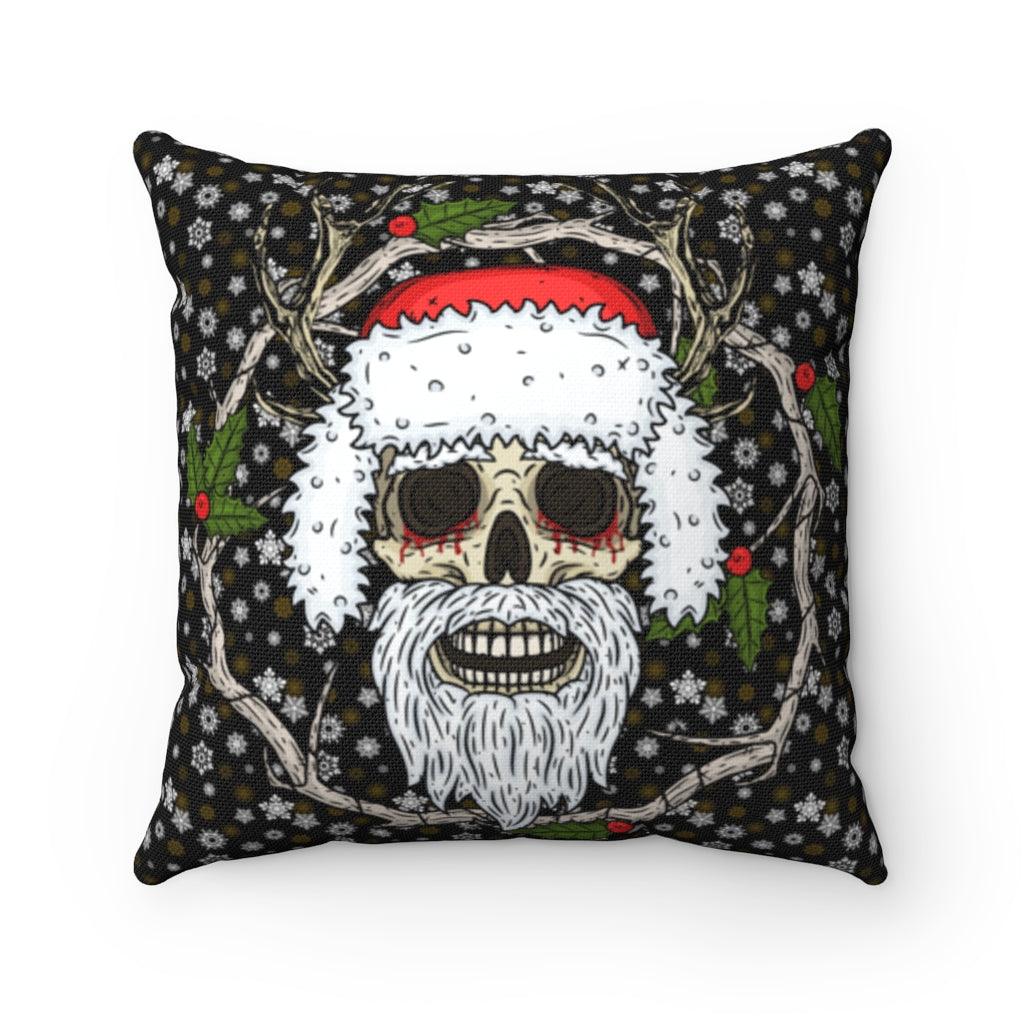 Gothic Skull Wreath Alternative Spun Polyester Square Pillow - Wonder Skull