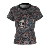 Skull Girl Caricature All Over Print T-shirt For Women - Wonder Skull