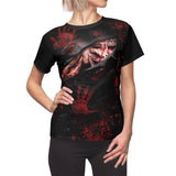Creepy Halloween All Over Print T-shirt For Women - Wonder Skull