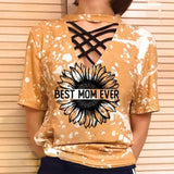 Best Mom Ever Sunflower Printed Tshirt - Wonder Skull