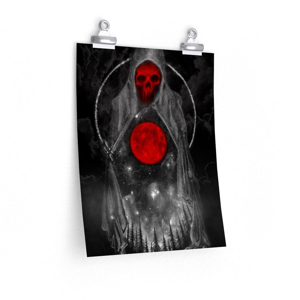 Moon Death Art Premium Matte Vertical Posters - Wonder Skull