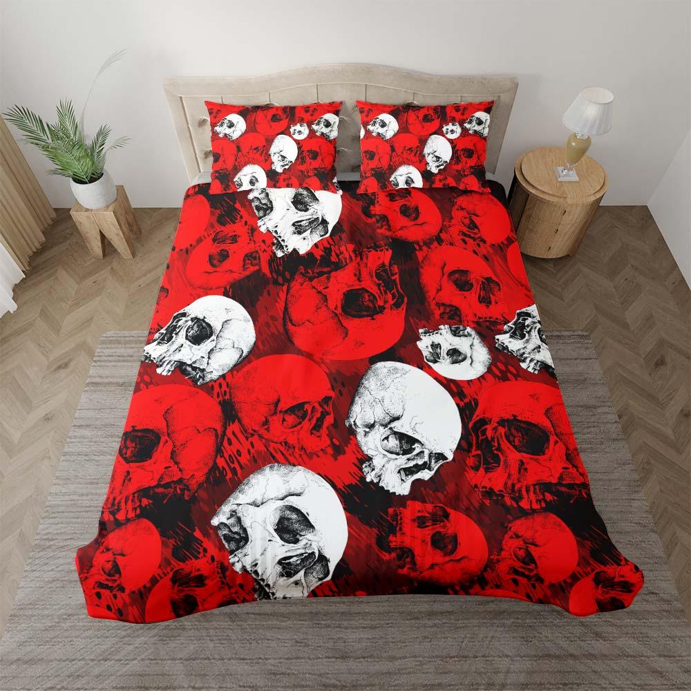 Bloody Horror Skull Pattern Duvet Cover Set - Wonder Skull