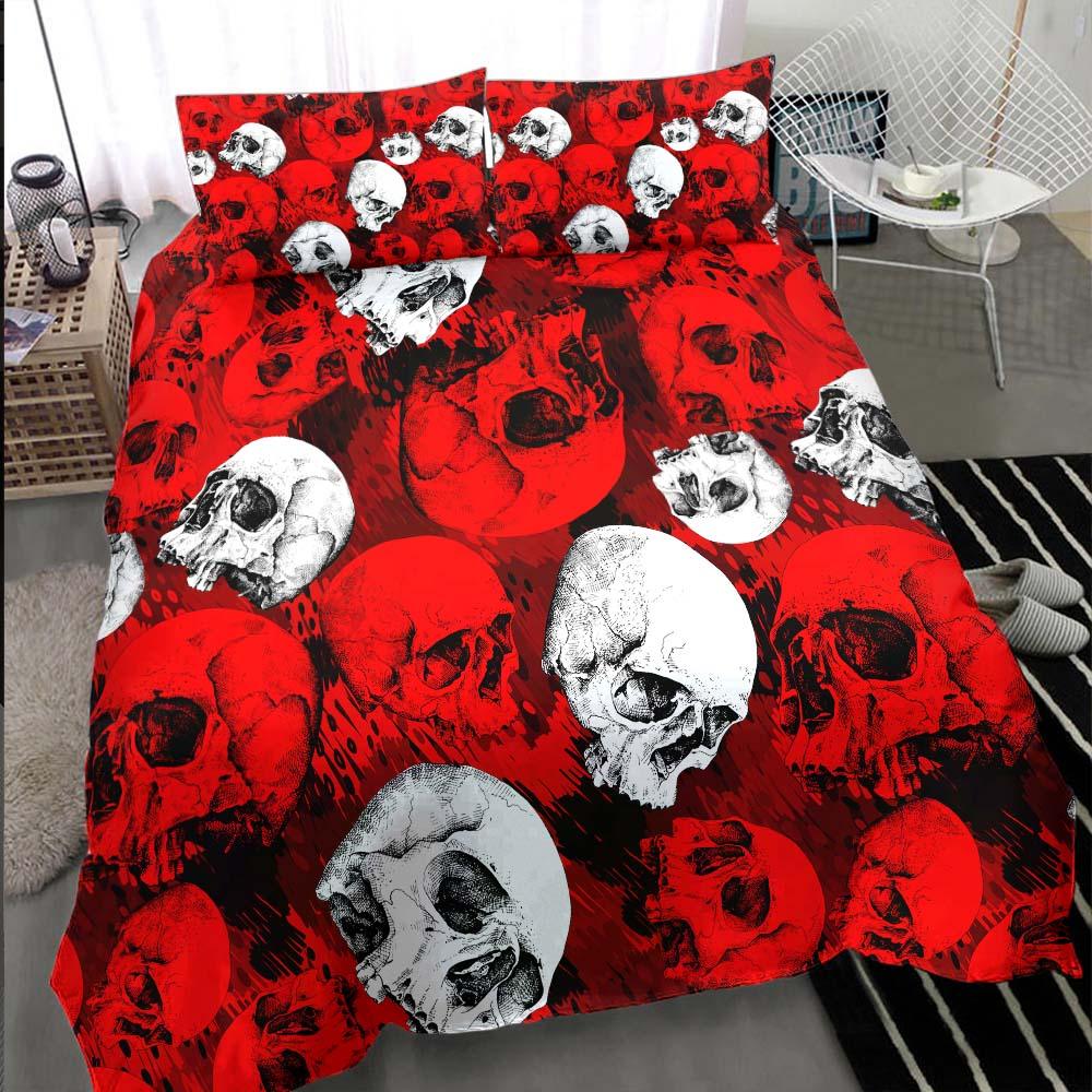 Bloody Horror Skull Pattern Duvet Cover Set - Wonder Skull