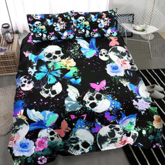 Butterfly Skull Pattern Duvet Cover Set - Wonder Skull