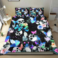 Butterfly Skull Pattern Duvet Cover Set - Wonder Skull