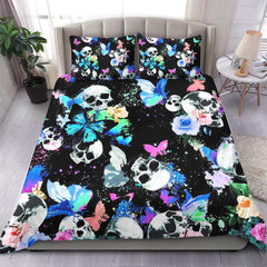 Butterfly Skull Pattern Duvet Cover Set - Wonder Skull