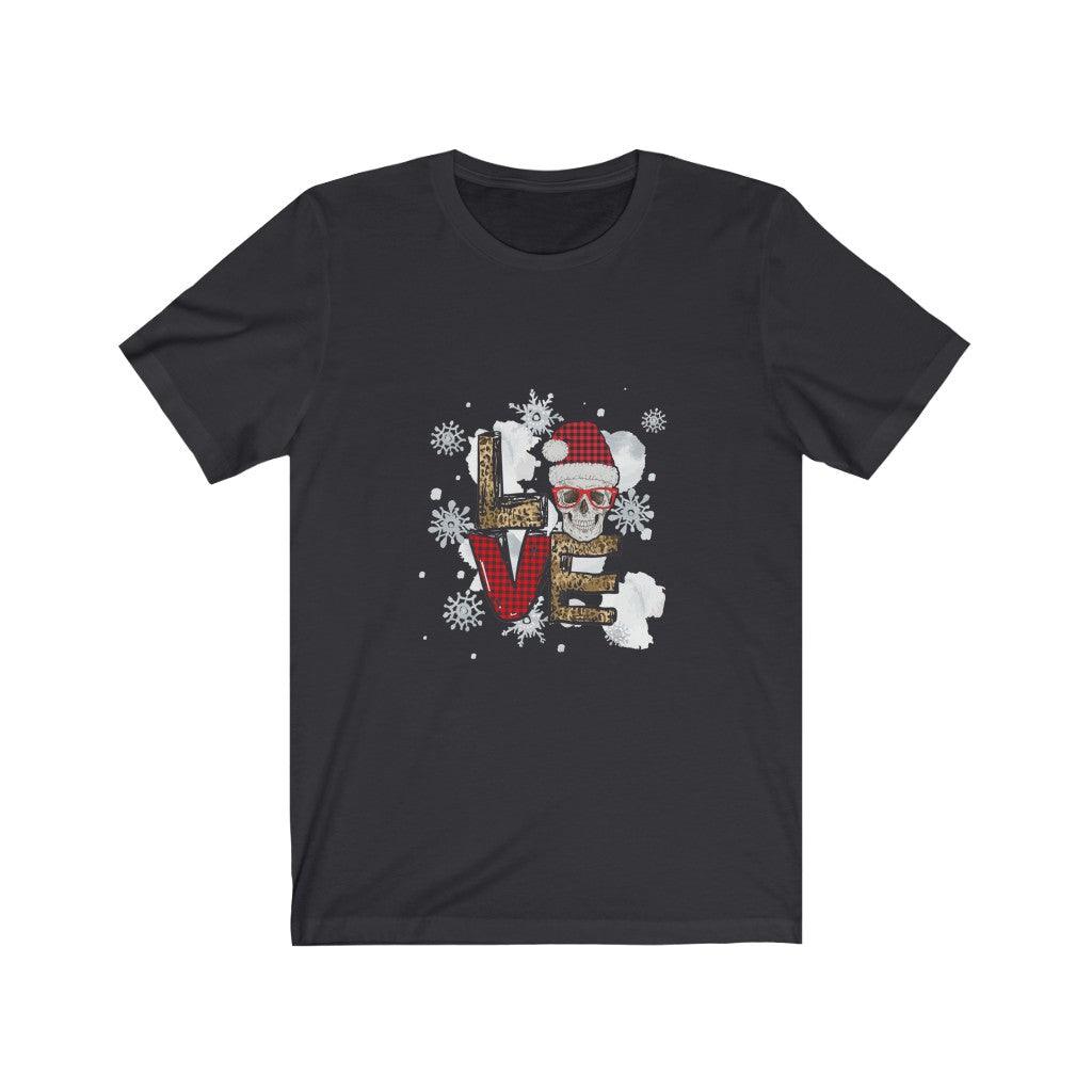 Leopard Skin Texture Love Christmas Skull T-Shirt - Wonder Skull