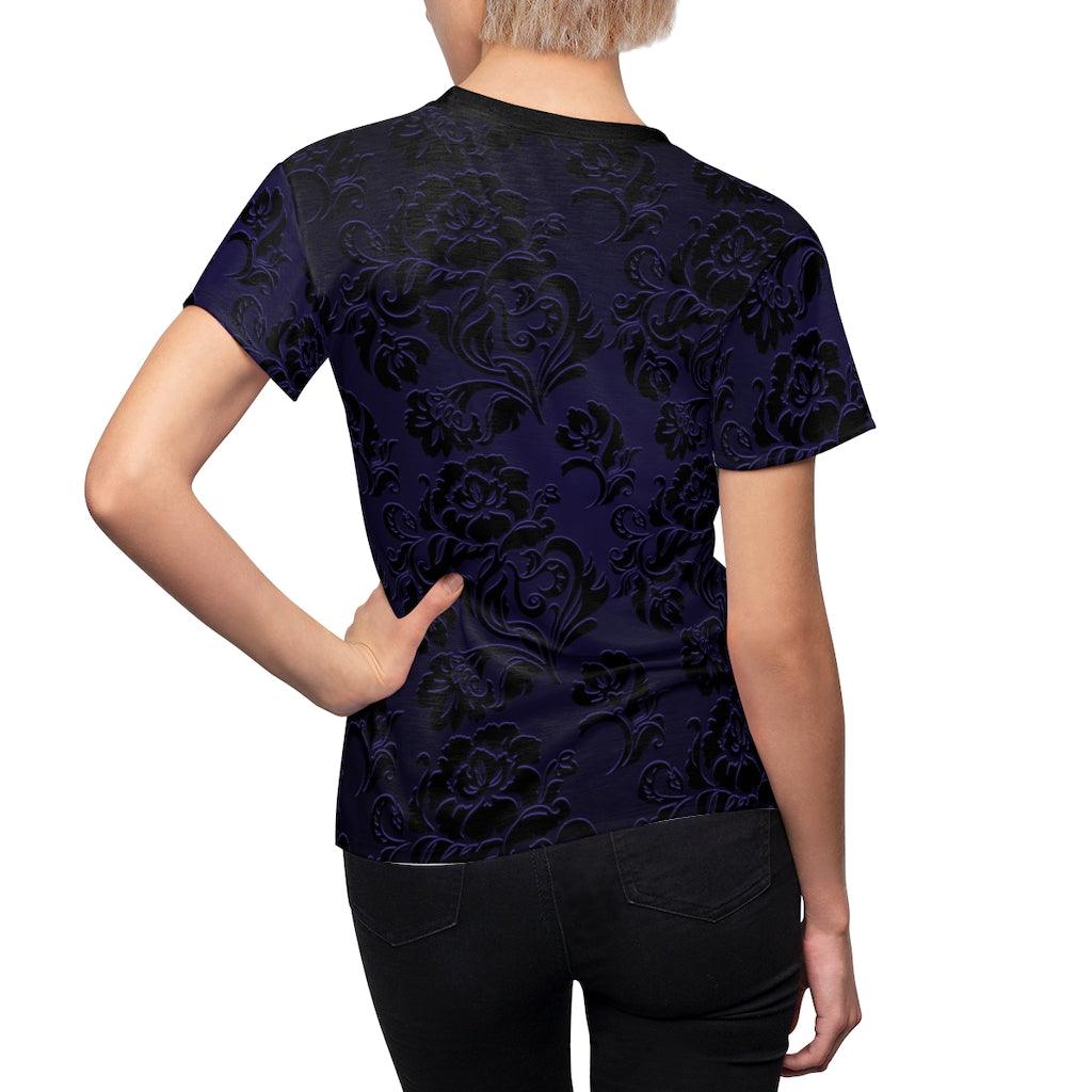 Purple Hearts Sugar Skull All Over Print T-shirt For Women - Wonder Skull