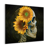 Skeleton With Sunflower Canvas Gallery Wraps - Wonder Skull