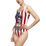 All American Mama Women's Classic One-Piece Swimsuit - Wonder Skull