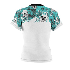 Human Skulls With Flower All Over Print T-shirt For Women - Wonder Skull