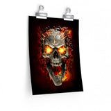 Fanged Skull Explosion Art Premium Matte Vertical Posters - Wonder Skull
