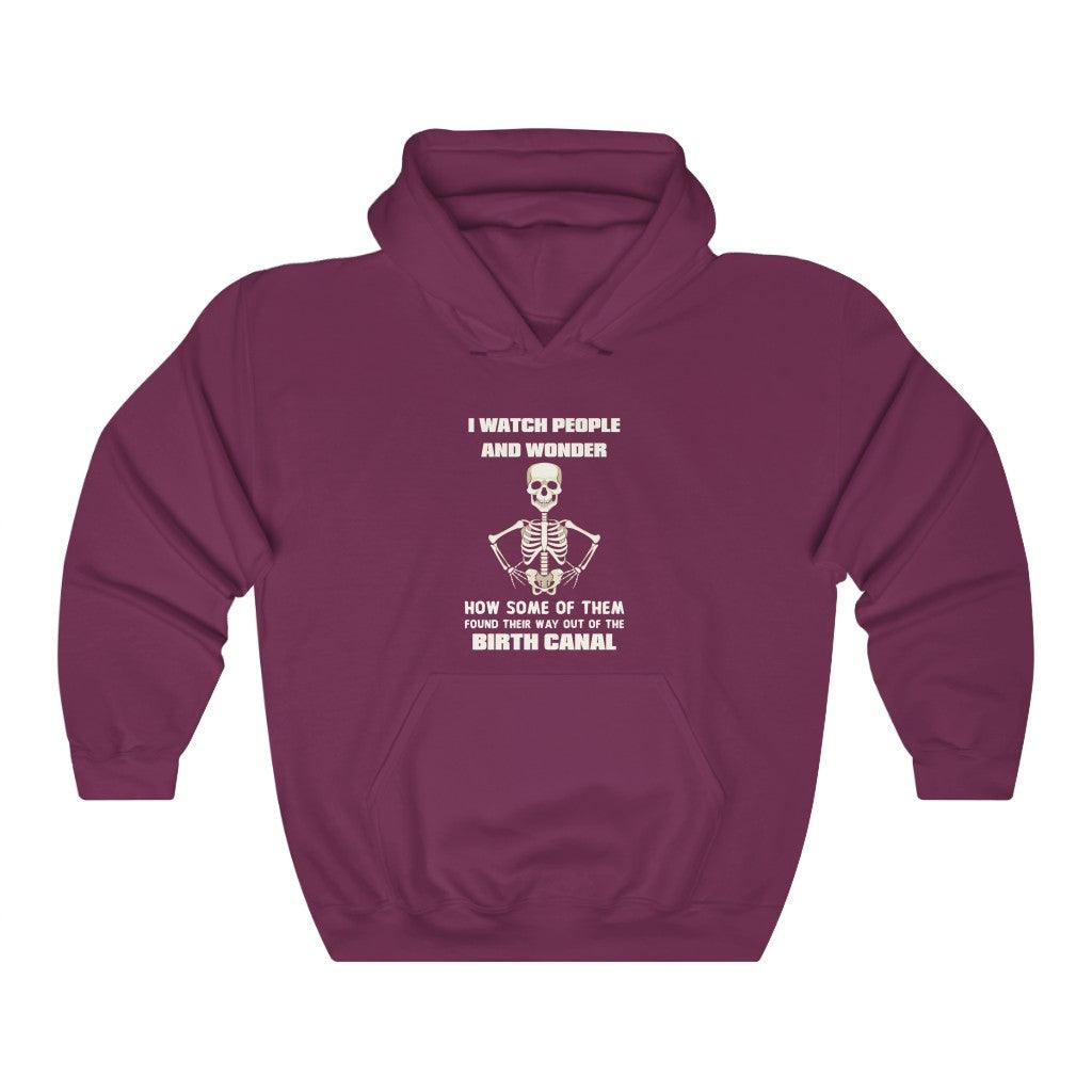 I Watch People And Wonder Unisex Heavy Blend™ Hooded Sweatshirt - Wonder Skull
