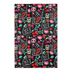 Day Of The Dead Cats Area Rugs - Wonder Skull