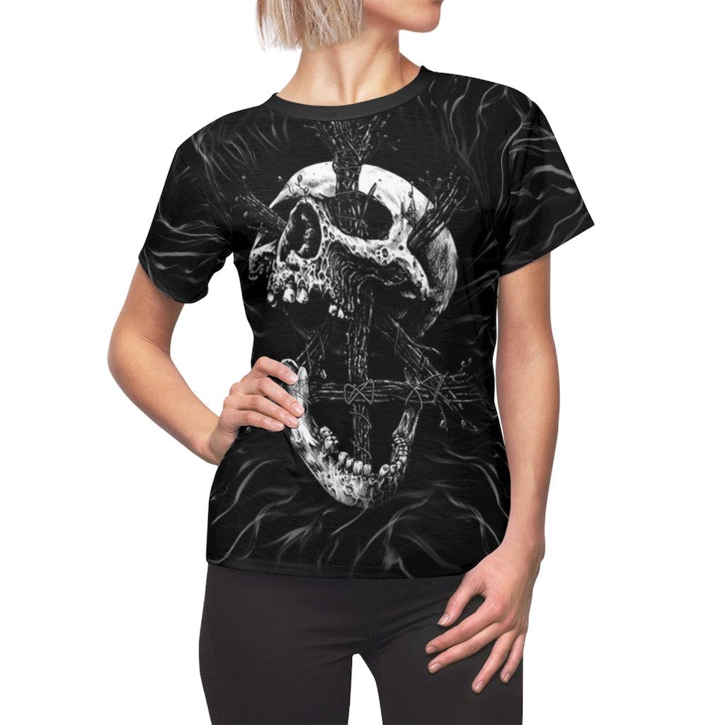 Broken Skull All Over Print T-shirt For Women - Wonder Skull