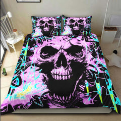 Chromatic Skull Splatter Duvet Cover Set - Wonder Skull