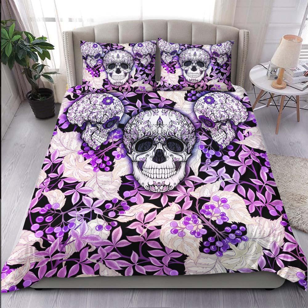 Colored Skull Plant Duvet Cover Set - Wonder Skull