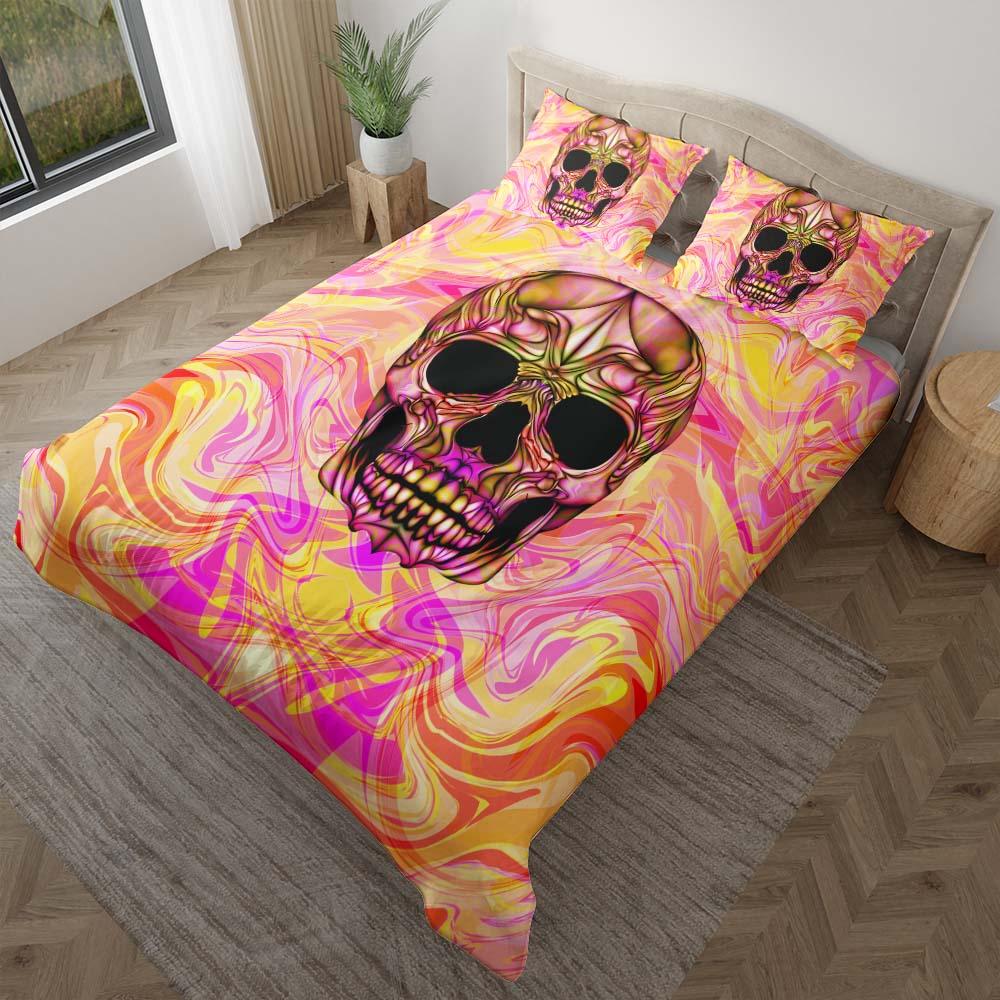Colorful Illustration Skull Duvet Cover Set - Wonder Skull