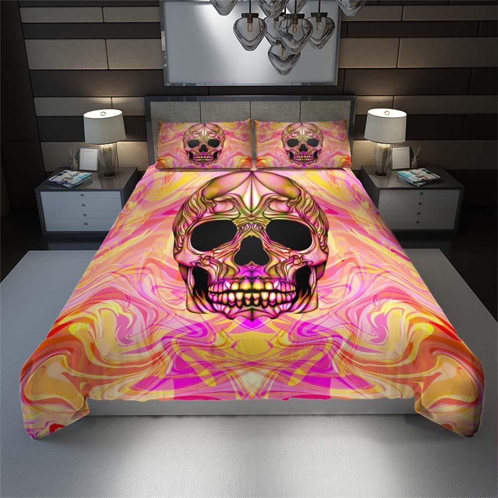 Colorful Illustration Skull Duvet Cover Set - Wonder Skull